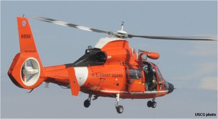 Helicopter Aerospatiale HH-65 Dolphin Serial 6235 Register 6556 used by US Coast Guard USCG. Aircraft history and location