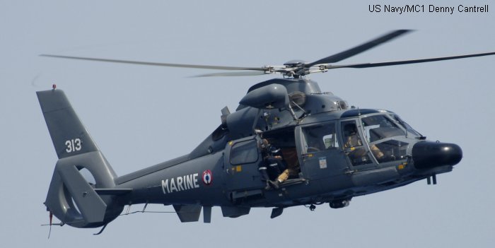 HELICOPTER SA 365 N DAUPHIN 2 AEROSPATIALE PHOTO TEXTE AU DOS ANGLAIS ALLEMAND 