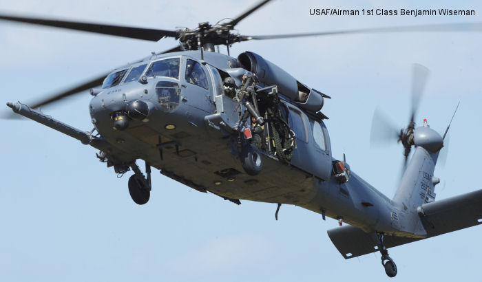 Helicopter Sikorsky HH-60G Pave Hawk Serial 70-1719 Register 91-26356 used by US Air Force. Aircraft history and location