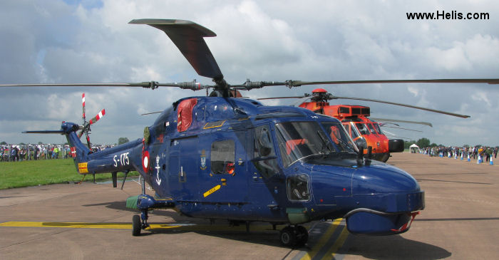 Detailed history and photos of helicopter AgustaWestland Super Lynx mk90b Serial 439 Register S-175 used by Flyvevåbnet (Royal Danish Air Force) ,Kongelige Danske Marine (Royal Danish Navy ) Track service timeline and current status.