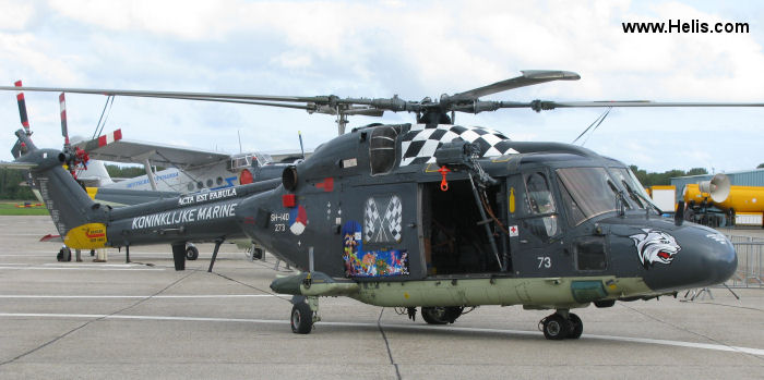 Detailed history and photos of helicopter Westland Lynx mk27 Serial 130 Register 273 used by Marine Luchtvaartdienst (Royal Netherlands Navy) Track service timeline and current status.