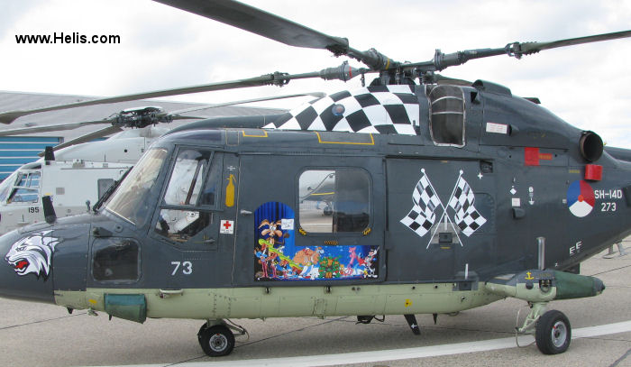 Helicopter Westland Lynx mk27 Serial 130 Register 273 used by Marine Luchtvaartdienst (Royal Netherlands Navy). Aircraft history and location
