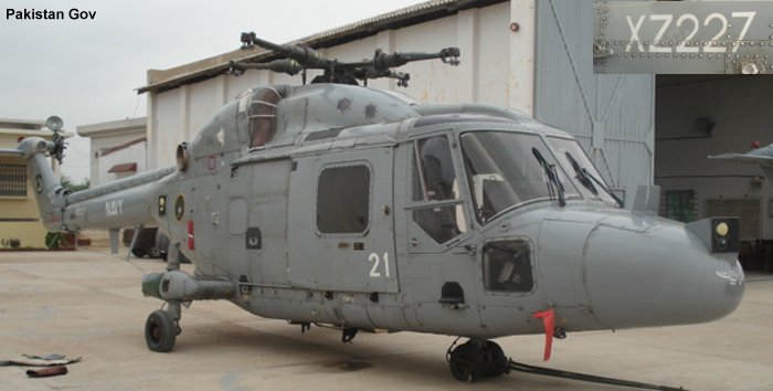 Helicopter Westland Lynx HAS2 Serial 001 Register 21 XZ227 used by Pakistan Navy ,Fleet Air Arm RN (Royal Navy). Built 1976. Aircraft history and location