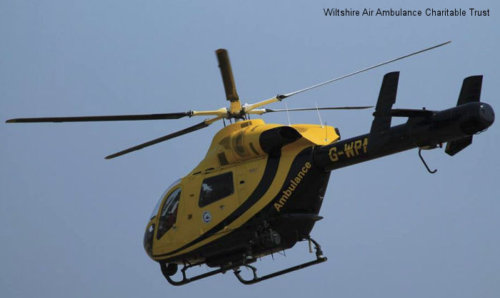 Helicopter McDonnell Douglas MD902 Explorer Serial 900/00053 Register LX-HSR G-WPAS used by Luxembourg Air Rescue (Luxembourg Air rescue) ,Specialist Aviation Services SAS ,UK Air Ambulances WAACT (Wiltshire Air Ambulance) ,UK Police Forces. Built 1997. Aircraft history and location