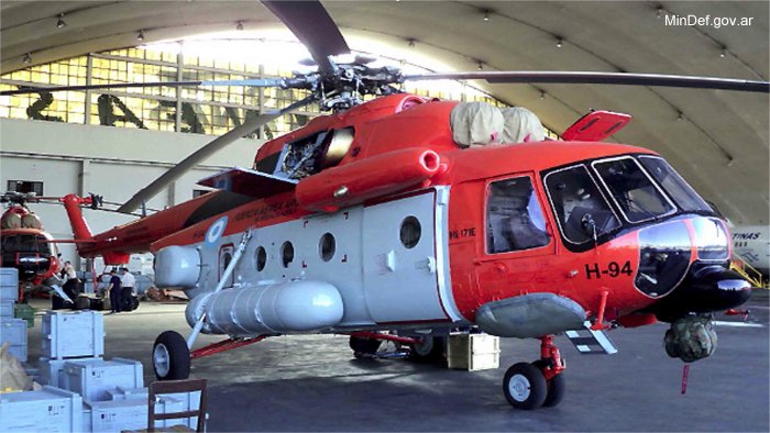 Helicopter Mil Mi-171E Serial 171E00032105701U Register H-94 used by Fuerza Aerea Argentina FAA (Argentine Air Force). Aircraft history and location