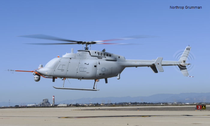 Helicopter Northrop-Grumman MQ-8C Fire Scout Serial 01 Register 168455 used by US Navy USN (United States Naval Aviation). Built 2013. Aircraft history and location