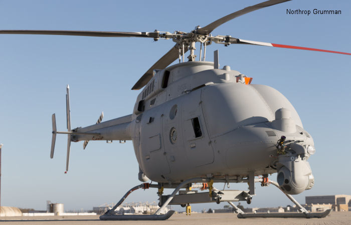 Helicopter Northrop-Grumman MQ-8C Fire Scout Serial 01 Register 168455 used by US Navy USN (United States Naval Aviation). Built 2013. Aircraft history and location