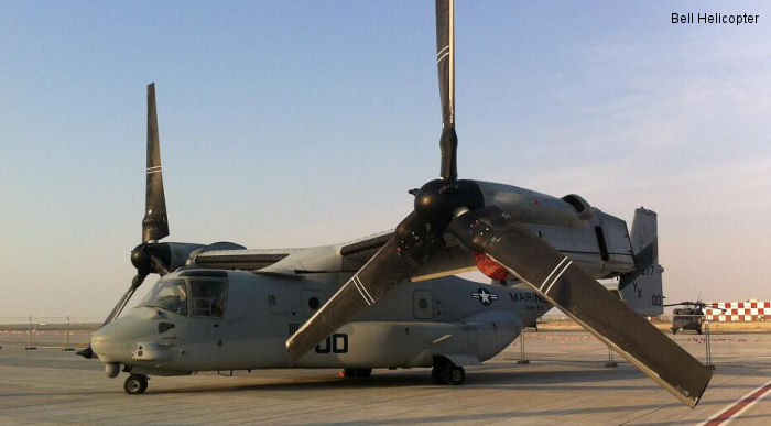 Detailed history and photos of helicopter Bell MV-22B Osprey Serial D0128 Register 167917 used by US Marine Corps USMC Track service timeline and current status.