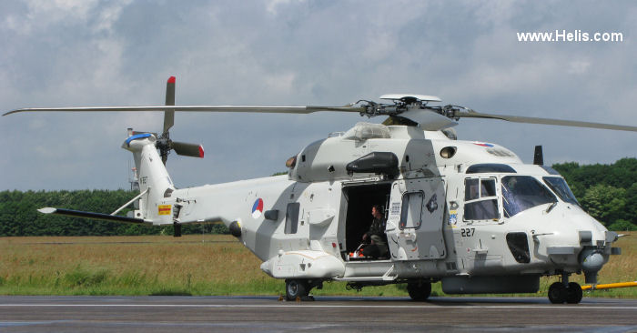 Helicopter NH Industries NH90 NFH Serial 1227 Register N-227 CSX81730 used by Marine Luchtvaartdienst (Royal Netherlands Navy) ,AgustaWestland Italy. Built 2010. Aircraft history and location