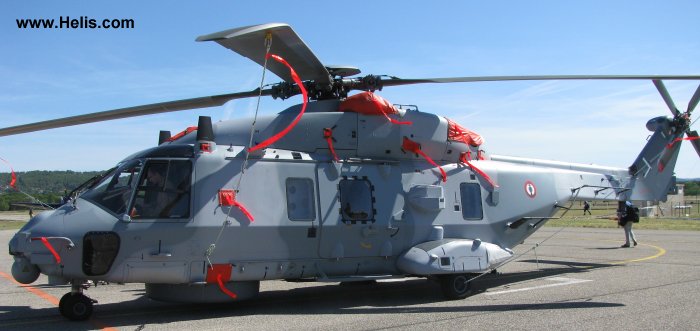 Helicopter NH Industries NH90 NFH Serial 1075 Register used by Aéronautique Navale (French Navy). Built 2010. Aircraft history and location