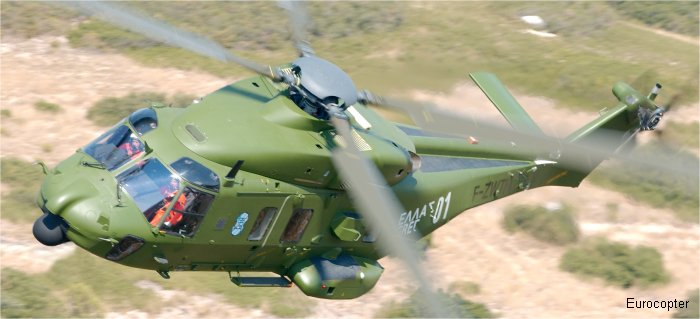 Helicopter NH Industries NH90 TTH Serial 1032 Register ES891 F-ZWBJ F-ZWTH used by Elliniki Aeroporia Stratou (Hellenic Army Aviation) Airbus Helicopters France Eurocopter France. Aircraft history and location