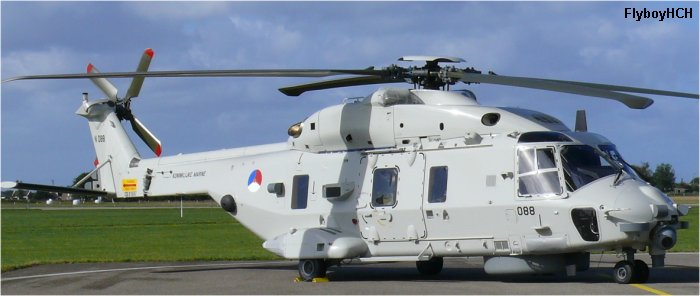 Helicopter NH Industries NH90 NFH Serial 1088 Register CSX81697 N-088 used by AgustaWestland Italy ,Marine Luchtvaartdienst (Royal Netherlands Navy). Built 2007. Aircraft history and location