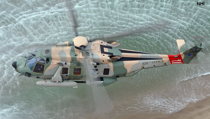 Helicopter NH Industries NH90 TTH Serial 1204 Register 629 used by Silāḥ al-Jaww as-Sulṭāniy ‘Umān RAFO (Royal Air Force of Oman). Aircraft history and location