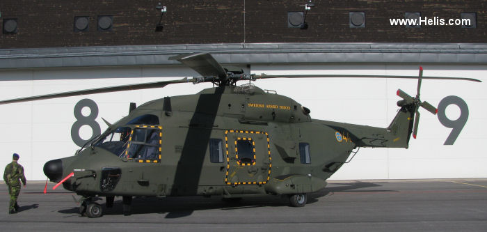 Helicopter NH Industries NH90 Serial 1028 Register 141044 142044 used by Försvarsmakten (Swedish Armed Forces). Aircraft history