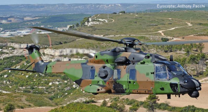 Helicopter NH Industries NH90 TTH Serial 1256 Register 1256 used by Aviation Légère de l'Armée de Terre ALAT (French Army Light Aviation). Aircraft history and location