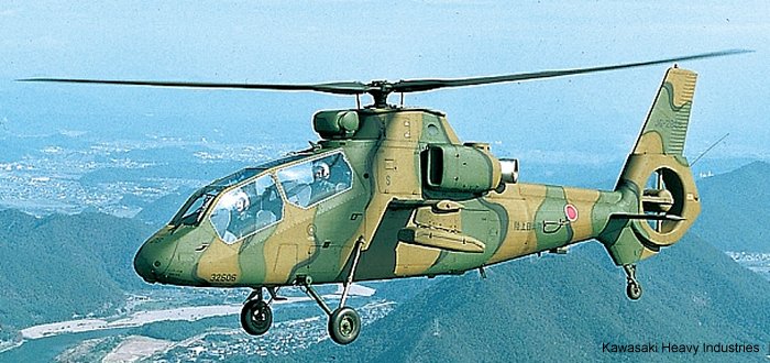 Helicopter Kawasaki OH-1 Serial 1006 Register 32606 used by Japan Ground Self-Defense Force JGSDF (Japanese Army). Aircraft history and location
