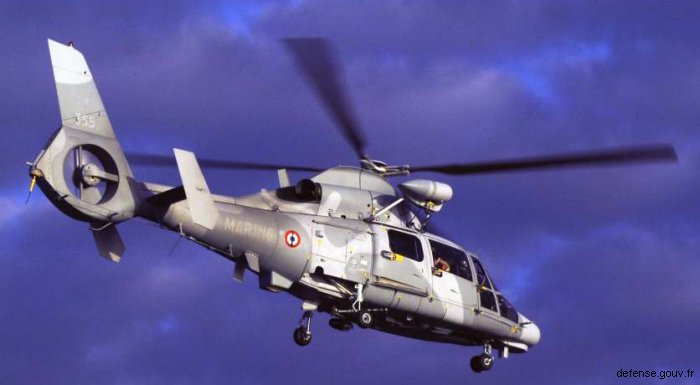 Helicopter Aerospatiale AS565SA Panther Serial 6355 Register 355 used by Aéronautique Navale (French Navy). Built 1990. Aircraft history and location