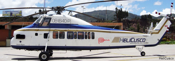 Detailed history and photos of helicopter Sikorsky H-34G III Serial 58-1672 Register OB-1840-P C-FISH B-13104 N37723 QE+462 used by Heli Cusco (Helicopteros del Cusco) ,Heeresflieger (German Army Aviation) Track service timeline and current status.