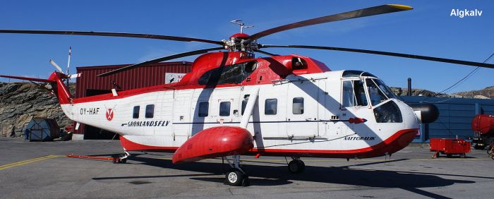 Helicopter Sikorsky S-61N Serial 61-267 Register OY-HAF N10045 used by VIH Helicopters Ltd ,Air Greenland ,Sikorsky Helicopters. Built 1965. Aircraft history and location