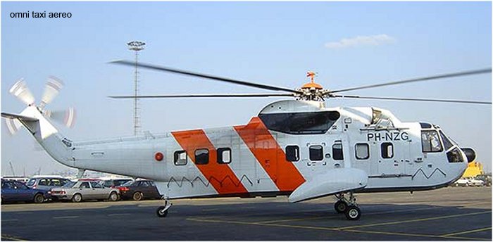Helicopter Sikorsky S-61N Mk.II Serial 61-753 Register PR-MEX PH-NZG used by Omni Taxi Aereo OTA ,Schreiner Airways ,KLM helikopters. Built 1975. Aircraft history and location