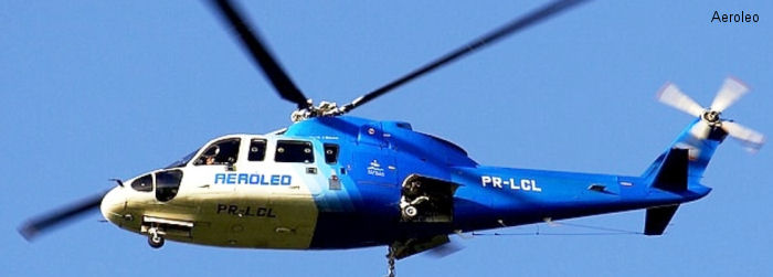 Helicopter Sikorsky S-76A Serial 76-0280 Register N712AL PR-LCL used by Air Logistics Aeroleo Taxi Aereo. Built 1984. Aircraft history