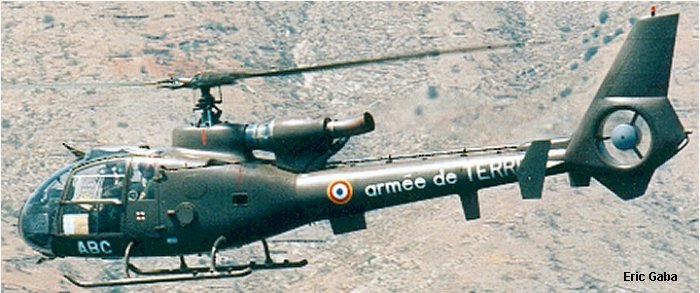 Helicopter Aerospatiale SA341F Gazelle Serial 1147 Register 1147 used by Aviation Légère de l'Armée de Terre ALAT (French Army Light Aviation). Aircraft history and location
