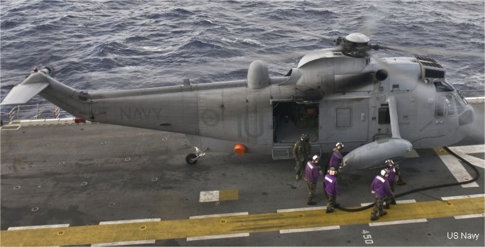 Helicopter Westland Sea King Mk.50 Serial wa 796 Register N16-125 used by Fleet Air Arm (RAN) RAN (Royal Australian Navy). Built 1975. Aircraft history and location