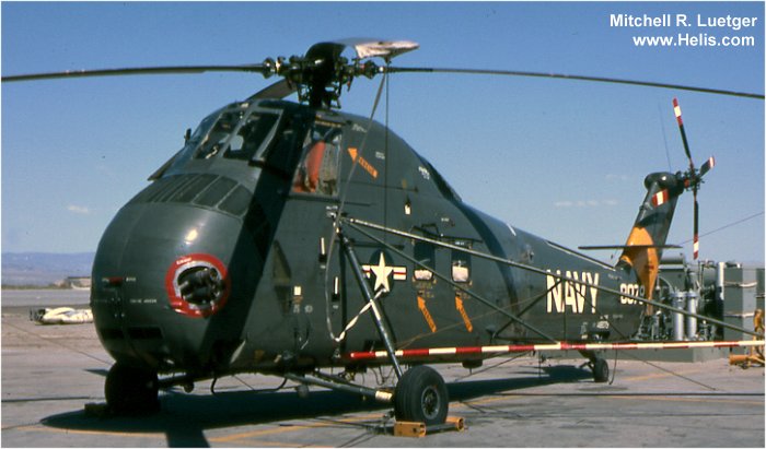 Helicopter Sikorsky HUS-1 / UH-34D Seahorse Serial 58-1193 Register N6BL N6BY N4582B N506 C-FCHD N62254 148079 used by 5 State Helicopters ,Transwest Helicopters TWH ,US Navy USN ,US Marine Corps USMC. Built 1960. Aircraft history and location