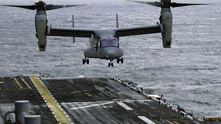 MV-22 on LHA USS Saipan