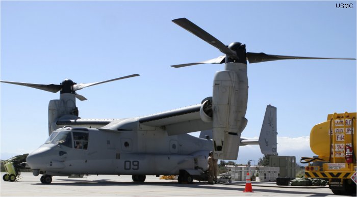Helicopter Bell MV-22B Osprey Serial D0088 Register 166719 used by US Marine Corps USMC. Built 2006. Aircraft history and location