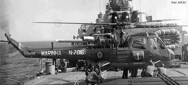Helicopter Westland Wasp Serial f.9615 Register N-7016 used by Força Aeronaval da Marinha do Brasil (Brazilian Navy). Built 1966. Aircraft history and location