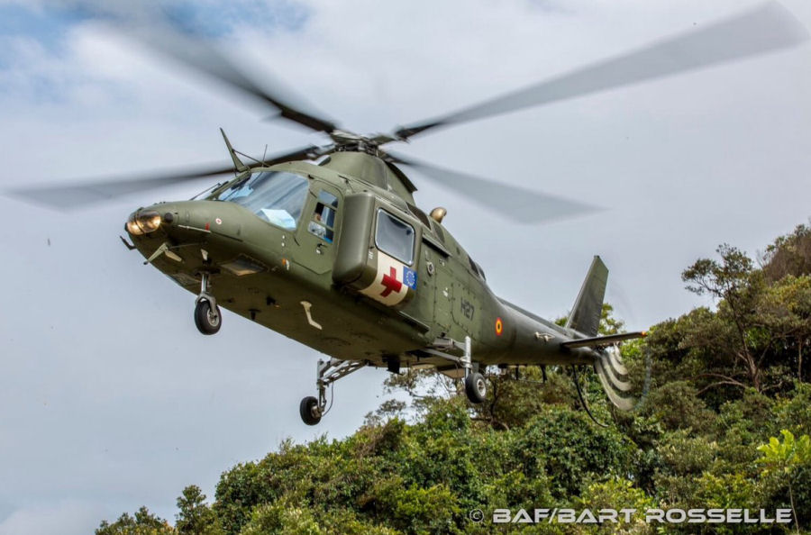 Helicopter SABCA A109BA Serial 0327 Register H27 used by Aviation Légère de la Force Terrestre (Belgian Army Light Aviation). Built 1993. Aircraft history and location