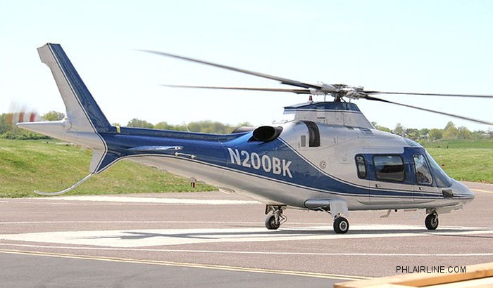 Helicopter Agusta A109E Power Serial 11072 Register N200BK. Built 2000. Aircraft history and location