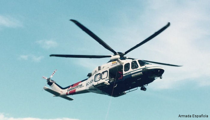 Helicopter Agusta AB139 Serial 31034 Register EC-JOU used by Administraciones Locales (Local Government) ,INAER ,Helisureste. Aircraft history and location