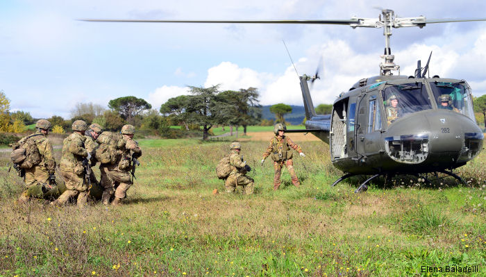 Helicopter Agusta AB205A-1 Serial 4131 Register MM80534 used by Aviazione dell'Esercito AVES (Italian Army Aviation). Aircraft history and location