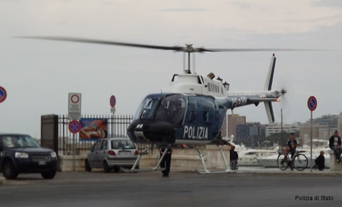 Detailed history and photos of helicopter Agusta AB206B-3 Serial 8723 Register PS-83 used by Polizia di Stato (Italian Police) Track service timeline and current status.