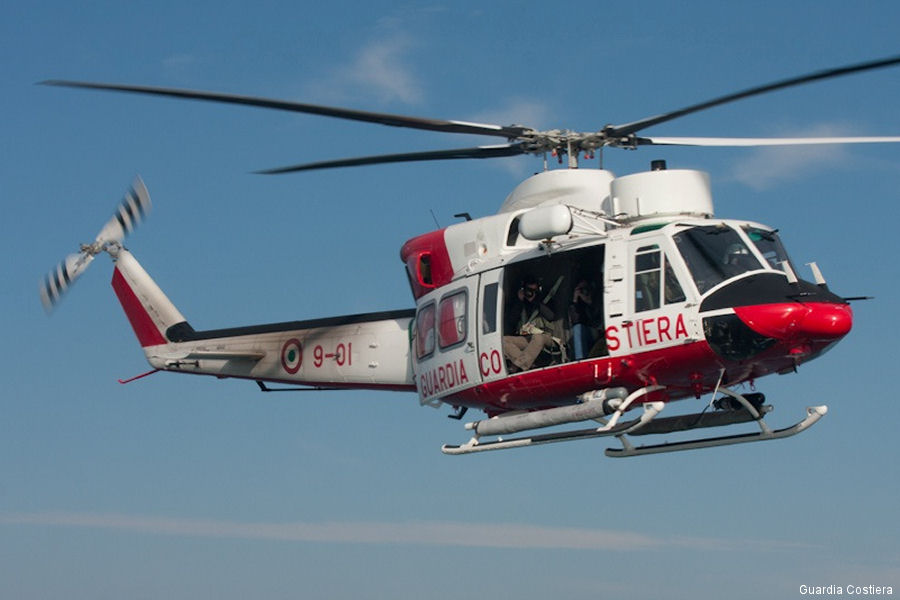 Helicopter Agusta AB412SP Serial 25616 Register MM81382 used by Guardia Costiera (Italian Coast Guard). Built 1992. Aircraft history and location