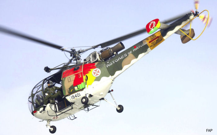 Detailed history and photos of helicopter Aerospatiale SA316B Alouette III Serial 1917 Register 19401 9401 used by Força Aérea Portuguesa (Portuguese Air Force) Track service timeline and current status.