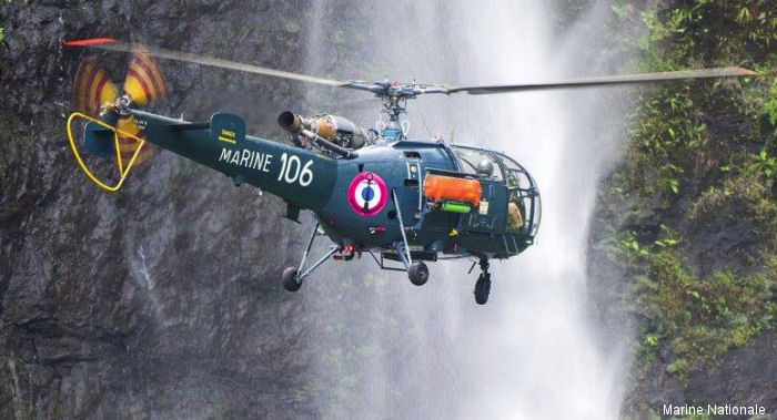 Detailed history and photos of helicopter Aerospatiale SA319B Alouette III Serial 2106 Register 106 used by Aéronautique Navale (French Navy) Track service timeline and current status.