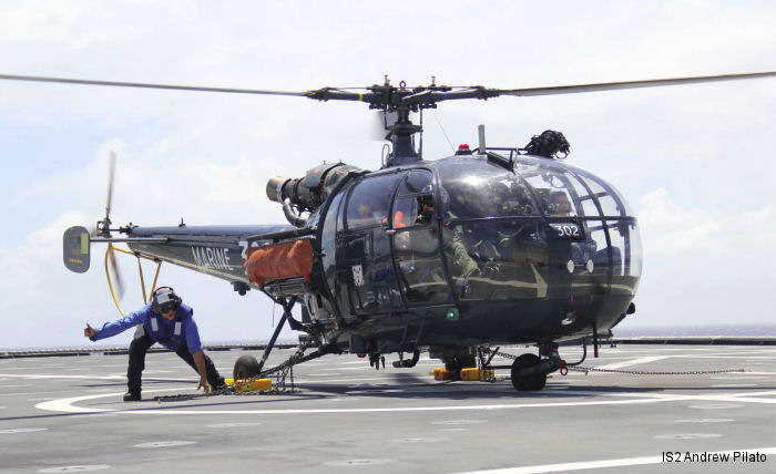 Detailed history and photos of helicopter Aerospatiale SA319B Alouette III Serial 2302 Register 302 used by Aéronautique Navale (French Navy) Track service timeline and current status.