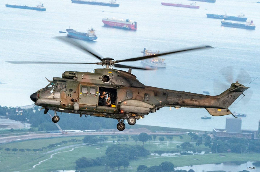 Detailed history and photos of helicopter Eurocopter AS532M1 Cougar Serial 2383 Register 273 used by Republic of Singapore Air Force RSAF Track service timeline and current status.