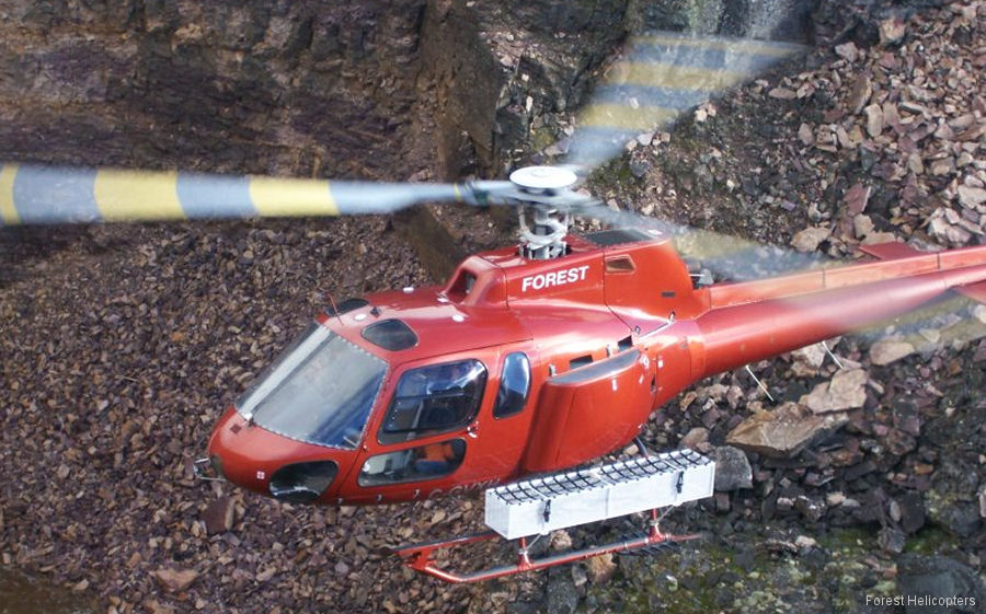 Detailed history and photos of helicopter Aerospatiale AS350D Astar Serial 1189 Register C-GVXH N905BA N142BH N3601M used by Forest Helicopters Track service timeline and current status.
