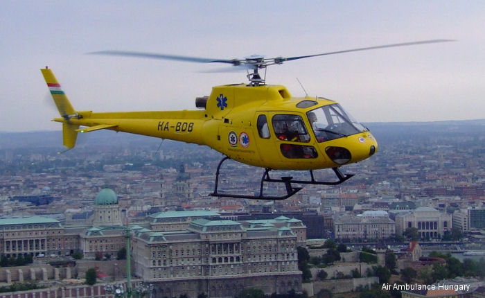 Detailed history and photos of helicopter Aerospatiale AS350B2 Ecureuil Serial 2607 Register 102 HA-BDB used by Magyar Légiero (Hungarian Air Force) ,OMSZ Légimentő kht (Air Ambulance Hungary) Track service timeline and current status.