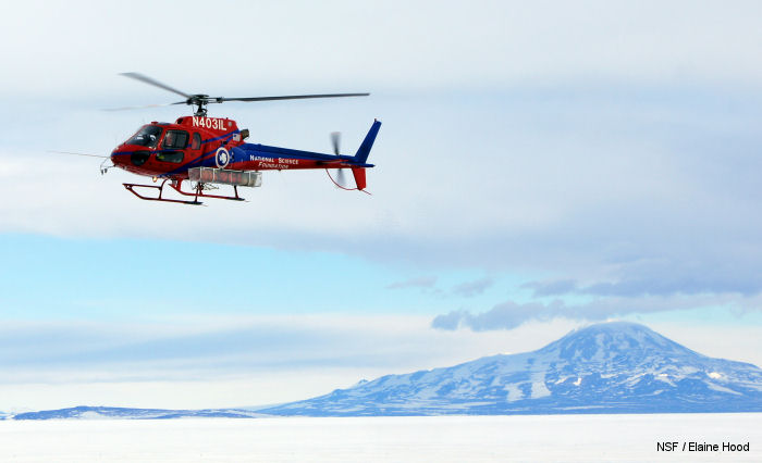 Detailed history and photos of helicopter Eurocopter AS350B2 Ecureuil Serial 2907 Register N4031L used by NSF (National Science Foundation) ,PHI Inc Track service timeline and current status.