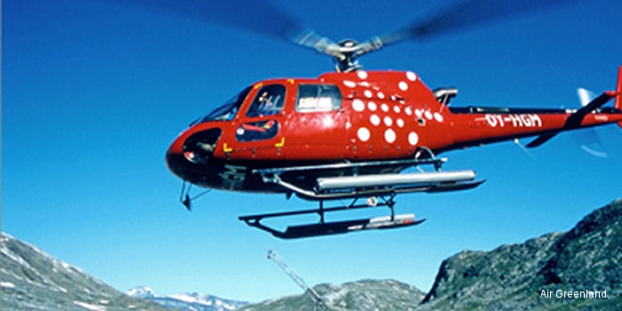 Helicopter Eurocopter AS350B3 Ecureuil Serial 3677 Register CC-ARK EC-KDO OY-HGM LN-OMA used by INAER Chile ,INAER ,Helicsa ,Air Greenland. Built 2003. Aircraft history and location