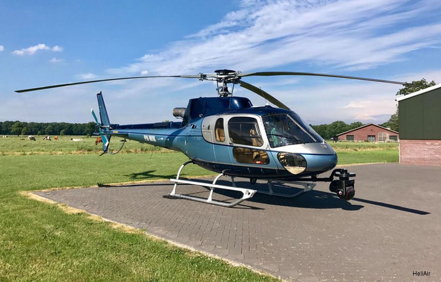 Detailed history and photos of helicopter Eurocopter AS350B3 Ecureuil Serial 3795 Register PH-WIK HB-ZJV PR-HLZ used by HeliAir Helikopter Services Track service timeline and current status.