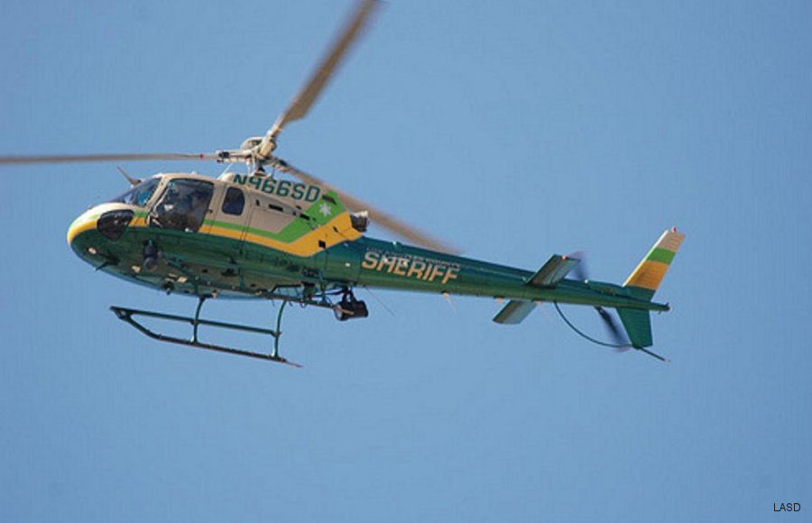 Helicopter Eurocopter AS350B2 Ecureuil Serial 3637 Register N966SD used by LASD (Los Angeles County Sheriff Department). Built 2003. Aircraft history and location