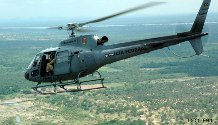 Detailed history and photos of helicopter Eurocopter AS350B2 Ecureuil Serial 3556 Register PR-HFA used by Polícia Federal do Brasil CAOP (Brazilian Federal Police) Track service timeline and current status.