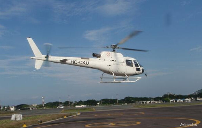 Helicopter Eurocopter AS350B3 Ecureuil Serial 3462 Register HC-CKU N462EH JA00AR used by Avioandes. Built 2001. Aircraft history and location