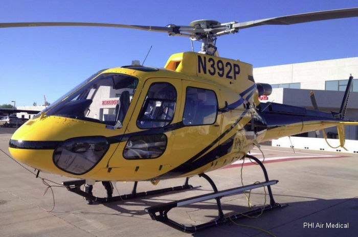 Detailed history and photos of helicopter Eurocopter AS350B3e Ecureuil Serial 7662 Register N392P N573AE used by PHI Air Medical ,American Eurocopter (Eurocopter USA) Track service timeline and current status.